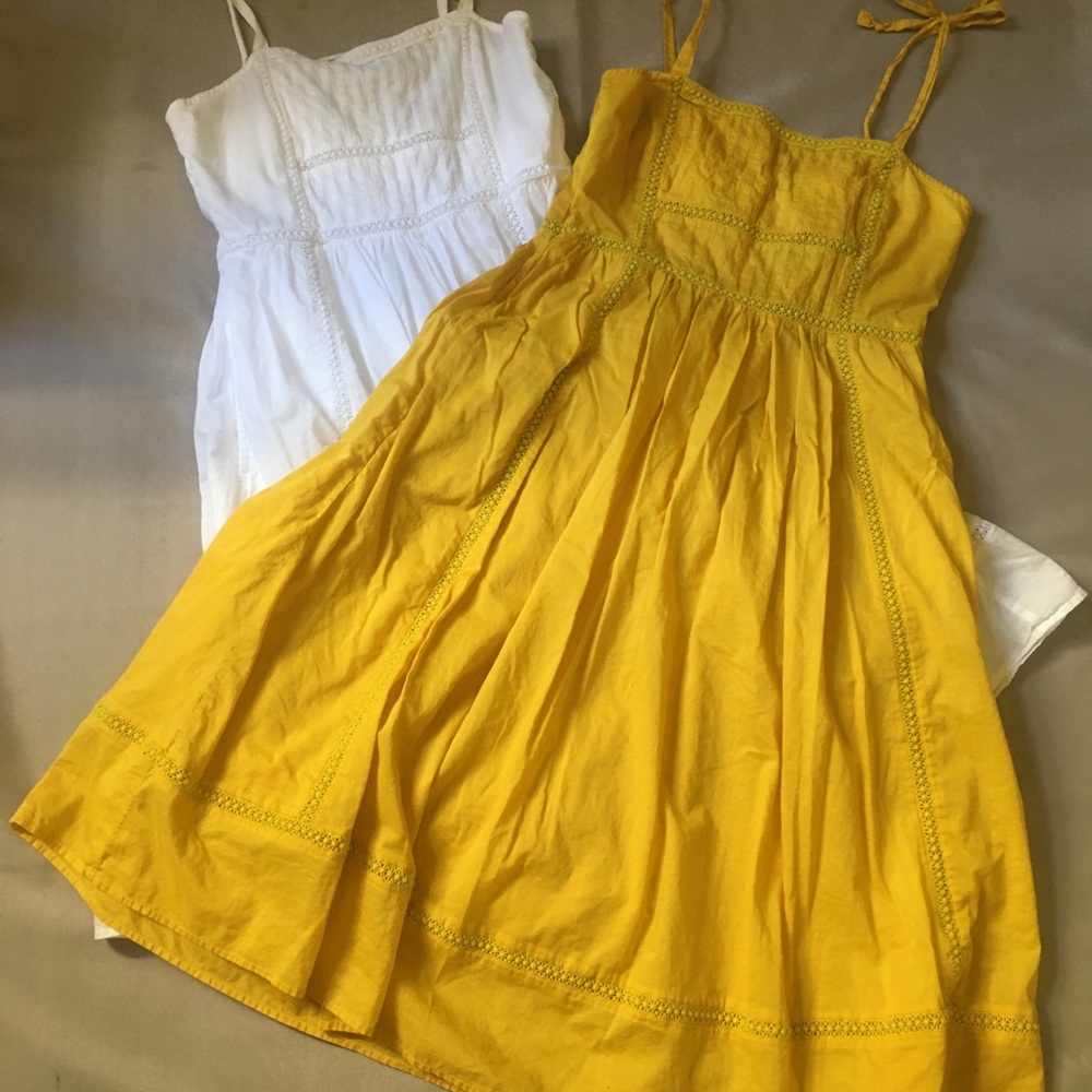 Jcrew yellow cotton sun dress